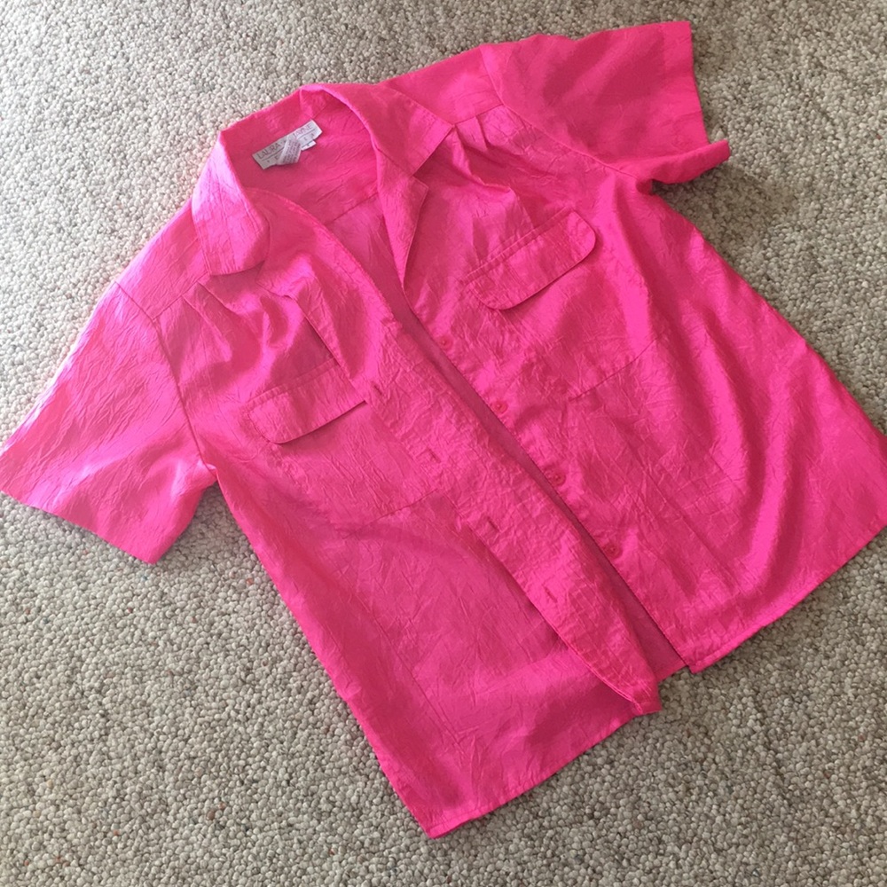 Early 90s Pink Polyester Button up